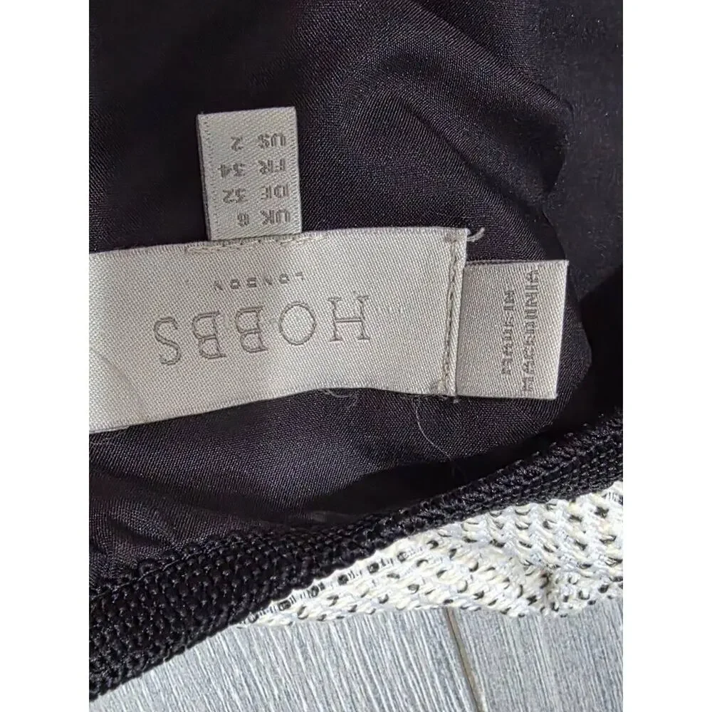 Hobbs Black And White Tweed office work Sheath Dress Size 2 A003342 - Picture 7 of 14